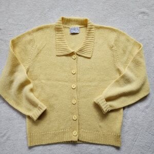 Vintage Pendleton Wool Yellow Button Front Cardigan Sweater